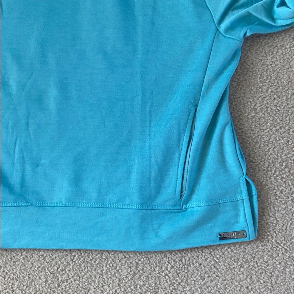 LARGE.   NINE WEST STRETCHY SOFT HOODIE TOP - Picture 6 of 10